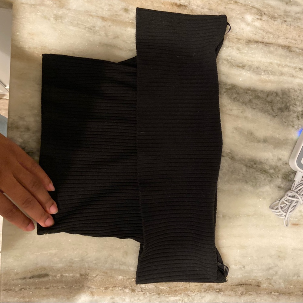 Forever 21 Black Ribbed Crop Top